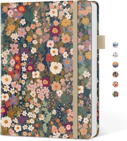 A5 Hardcover Leather-Finish Lined Journal for Writing