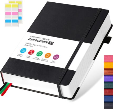A5 Hardcover Lined Notebook — 320 Pages, 100 GSM Paper