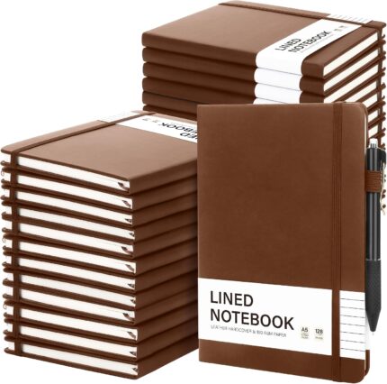 A5 Hardcover Notebook with Pen — Set of 30, 100 GSM Ruled Paper