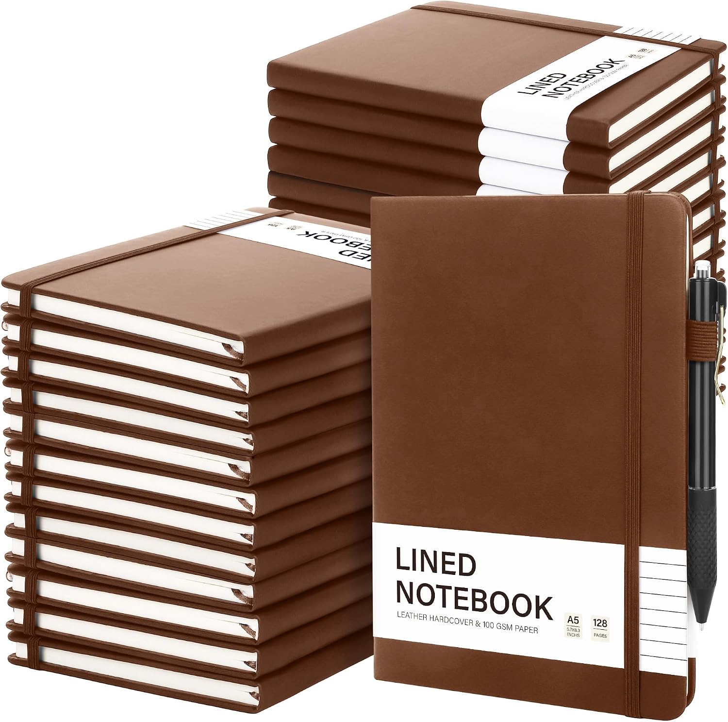 A5 Hardcover Notebook with Pen — Set of 30, 100 GSM Ruled Paper A5 Hardcover Notebook with Pen — Set of 30, 100 GSM Ruled Paper