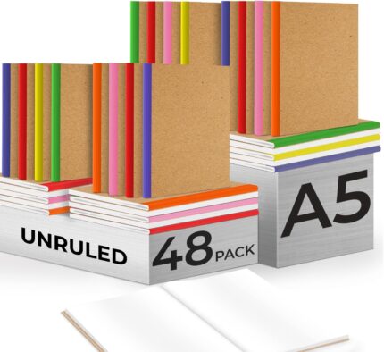 A5 Kraft Softcover Blank Notebook — Pack of 50, 120 Pages