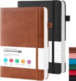 A5 Leather Hardcover Lined Journal — Pack of 2, 160 Pages