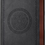 A5 Softcover Lined Journal — 300 Pages, Embossed Faux Leather, Black