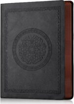 A5 Softcover Lined Journal — 300 Pages, Embossed Faux Leather, Black