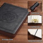 A5 Softcover Lined Journal — 300 Pages, Embossed Faux Leather, Black