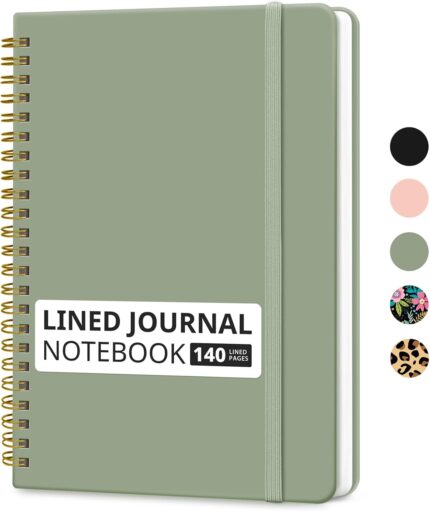 A5 Spiral Hardcover Notebook — 140 College-Ruled Pages