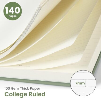 A5 Spiral Hardcover Notebook — 140 College-Ruled Pages