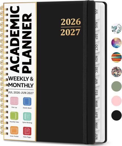 Academic Planner July 2026 &ndash; June 2027 — Hardcover with Tabs