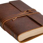 Handmade Leather-Bound Unlined Journal 6 x 8 Inch — Rustic Finish