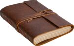 Handmade Leather-Bound Unlined Journal 6 x 8 Inch — Rustic Finish