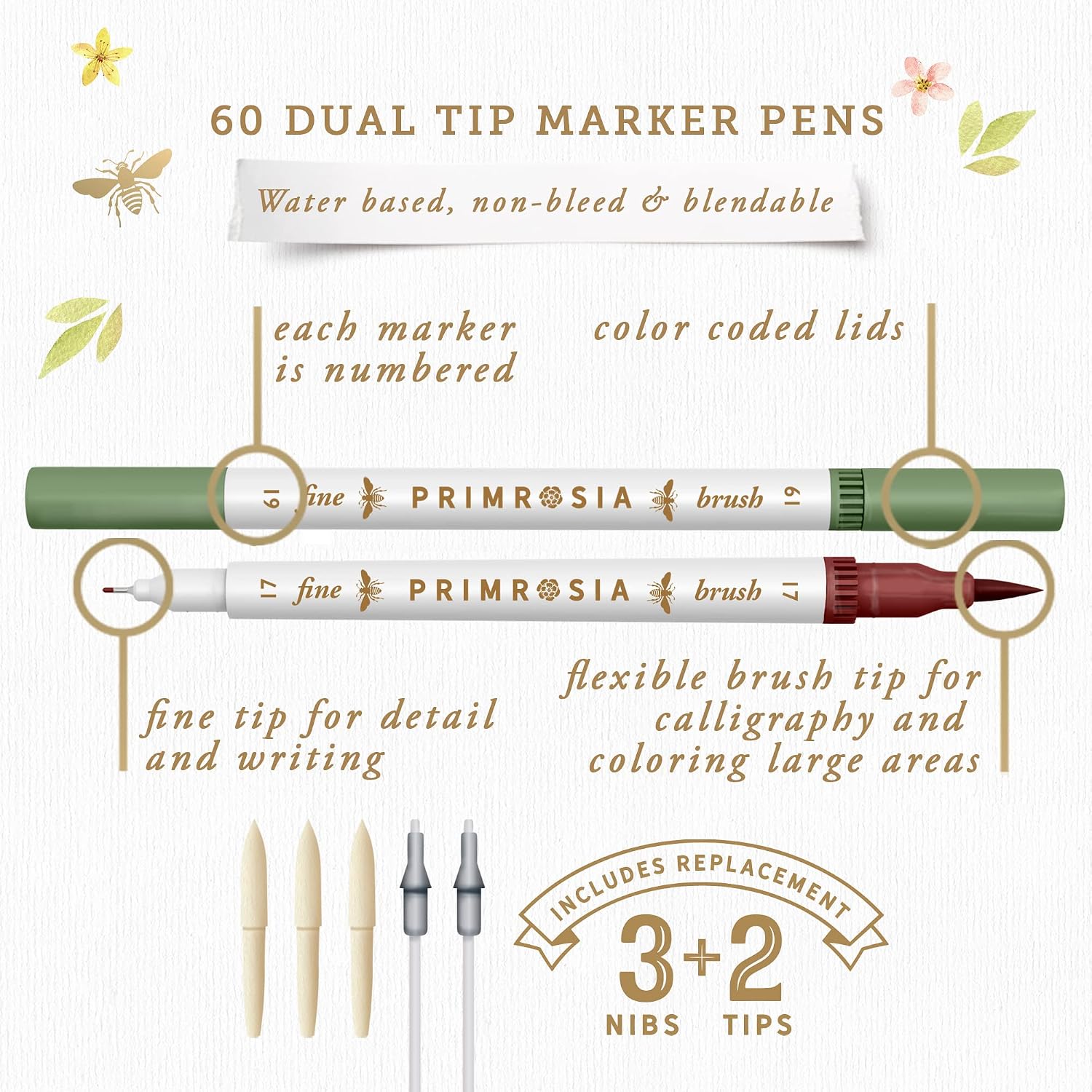 Sixty Dual Tip Marker Pens - Image 4