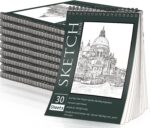 Spiral Sketch Book 8.5 x 11 Inch — Pack of 10, 100 GSM Drawing Paper