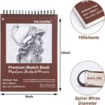Spiral Sketch Book 9 x 12 Inch — Pack of 5, 500 Sheets, Acid-Free