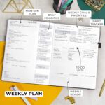 Undated Weekly and Daily Planner 8.5 x 11 Inch — Hardcover with Stickers