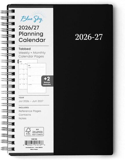 Weekly and Monthly Academic Planner 5 x 8 Inch — Wirebound, 2026&ndash;2027